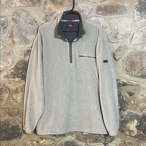 Izod PerformX 1990’s Size XL Gray Mens Quarter Zip LongSleeve Fleece Pullover - Picture 1 of 4